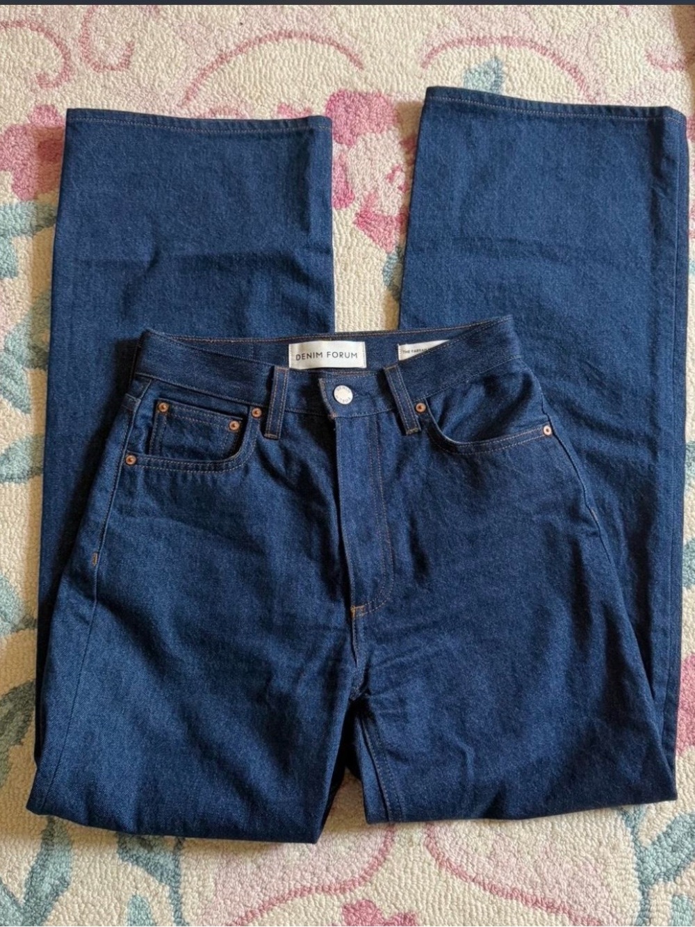 Denim Forum Farrah High Rise Wide leg  Dark Blue Straight